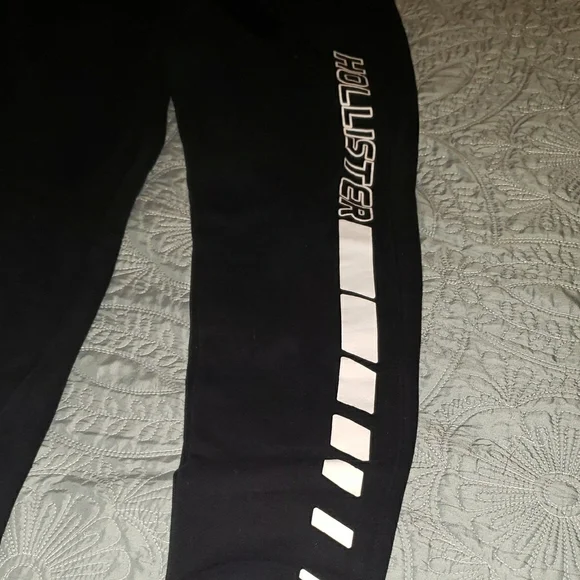 Junior's Black Joggers with White Stripe by Hollister - Picture 3 of 4